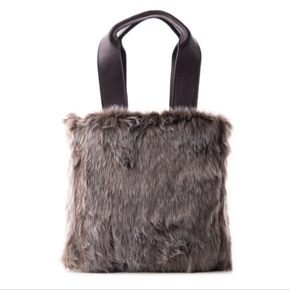 BNWT Brown Fur Bag - Picture 1 of 2